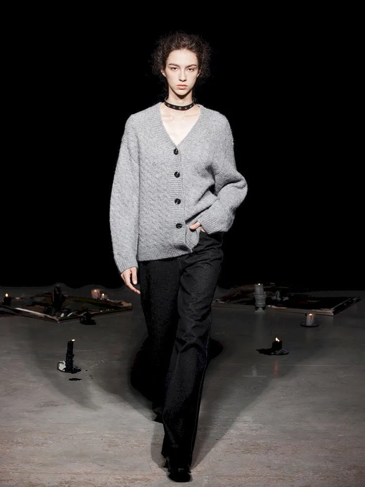 Chunky Wool Loose Knit Cardigan【s0000005474】