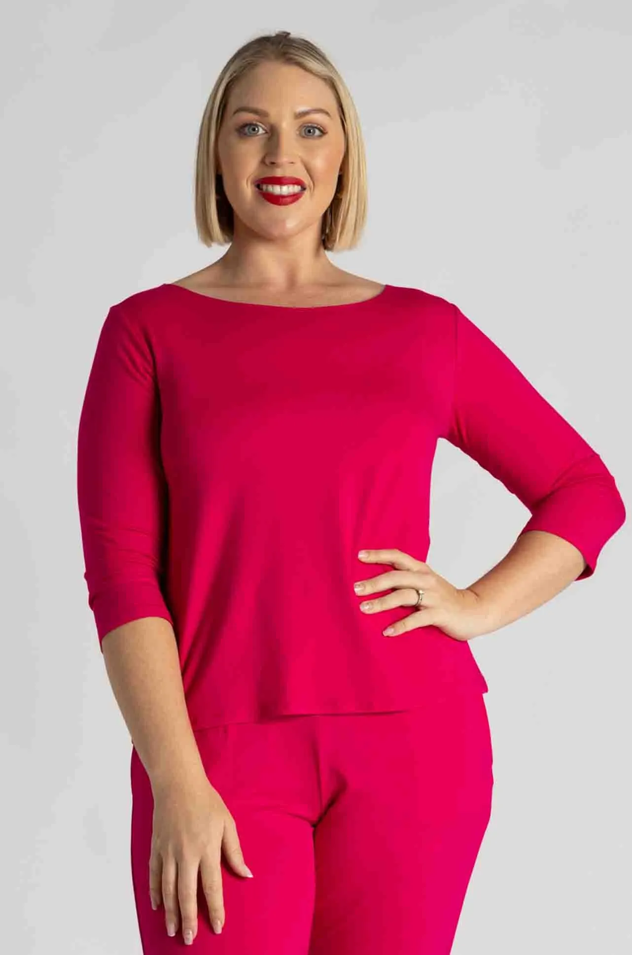 Mela Purdie - Relaxed Boat Neck in Cerise