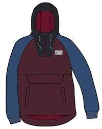 Ocean Recycled Insulated 1/2 Zip Jacket - Windsor Wine