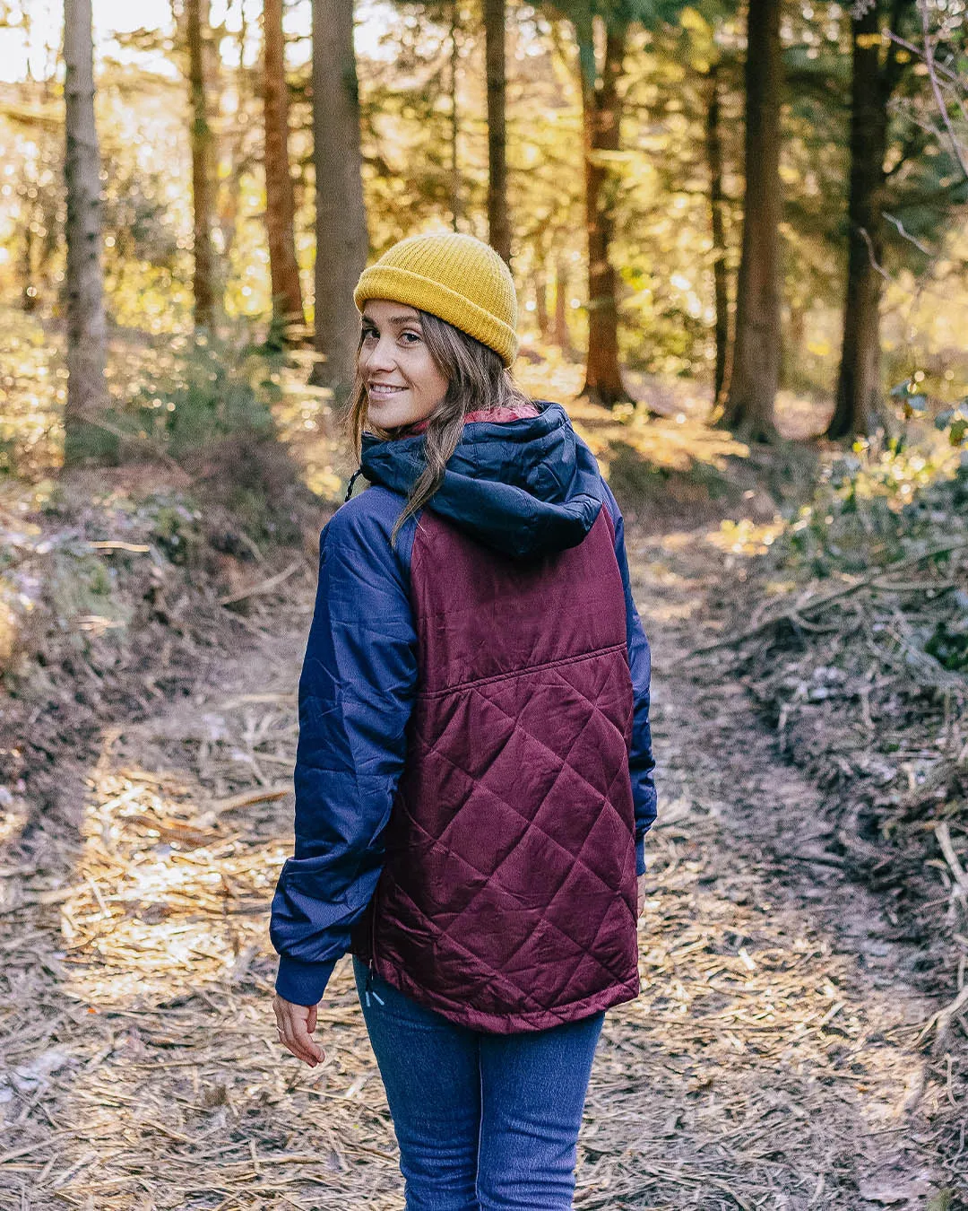 Ocean Recycled Insulated 1/2 Zip Jacket - Windsor Wine