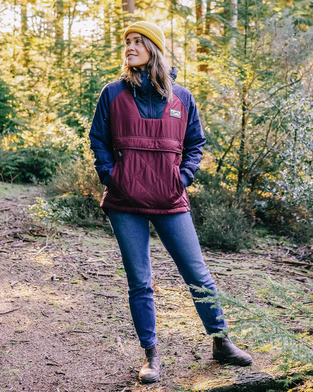 Ocean Recycled Insulated 1/2 Zip Jacket - Windsor Wine