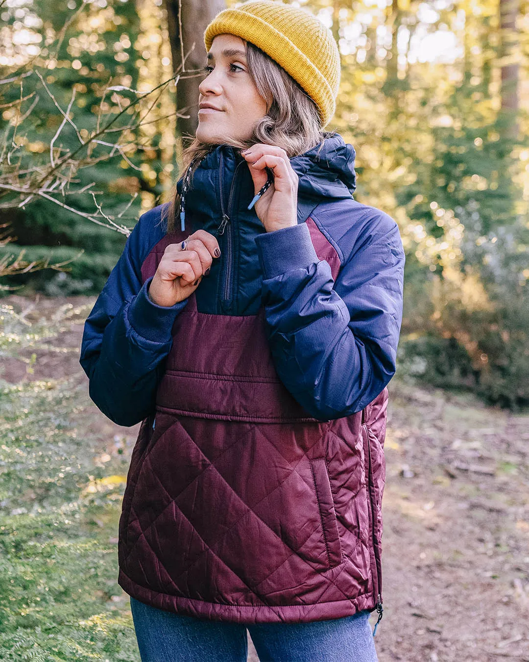 Ocean Recycled Insulated 1/2 Zip Jacket - Windsor Wine