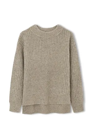 Olive Merino Wool Blend Knit Jumper