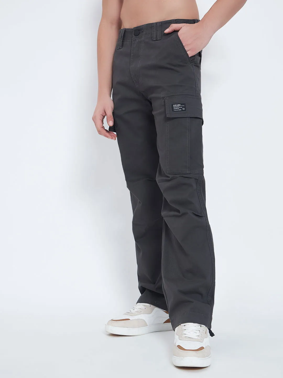SAINTJONES-DARK GREY BAGGY CARGO