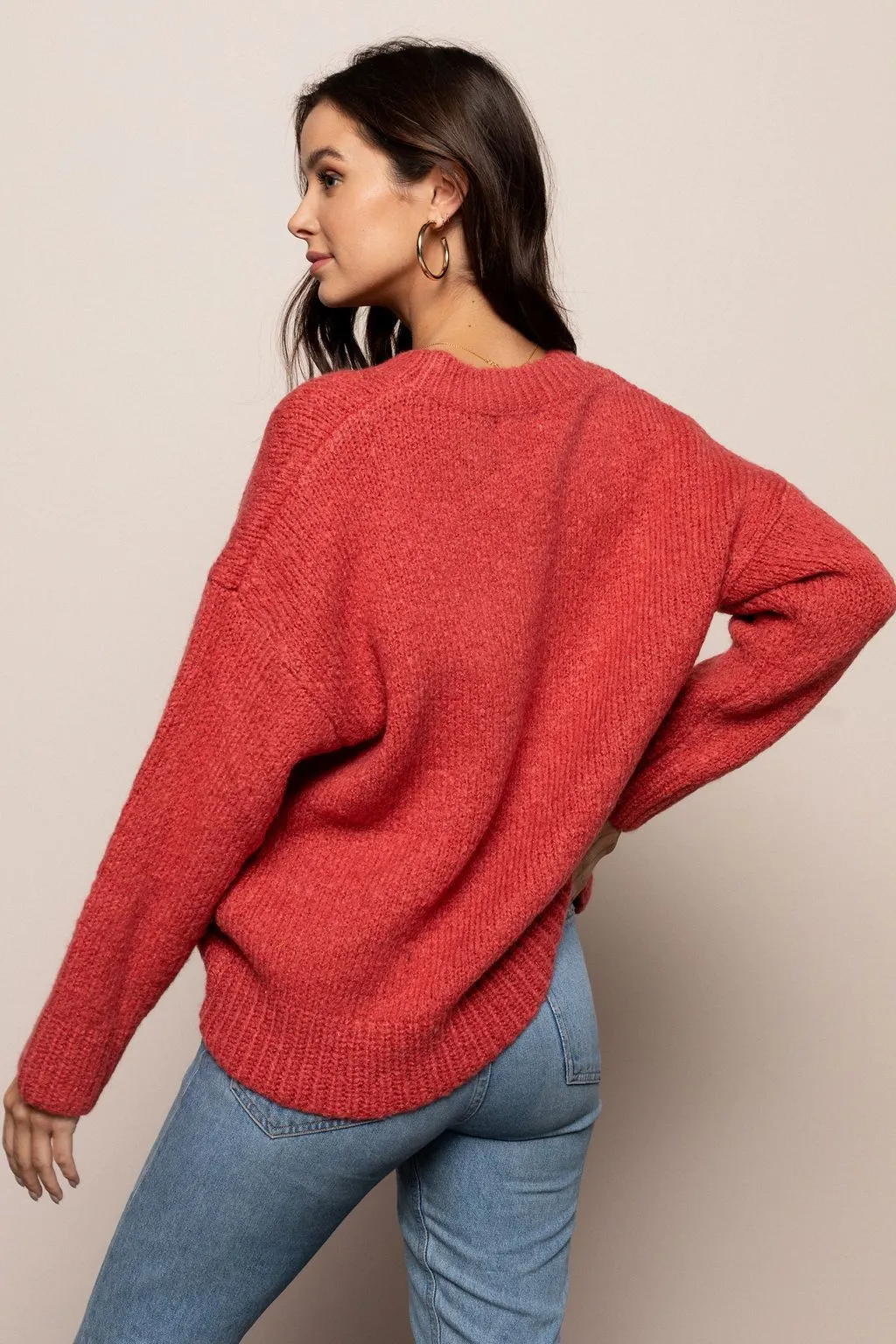 Secret Language Sweater in Coral