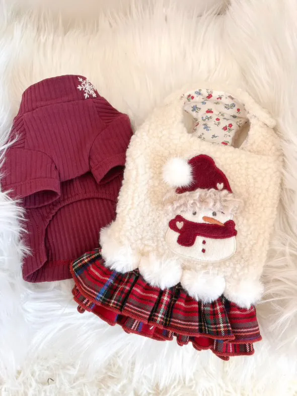 TaniWina Christmas Snowflake Ribbed Tops